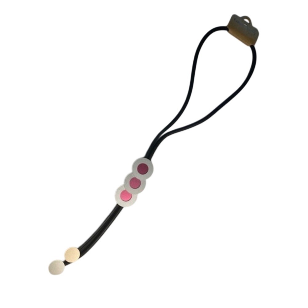 Long Statement Necklace Womens Pink Round Modern Geometric Black